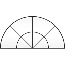 vidaXL Wandspiegel Schwarz 100x50 cm Gewölbt Eisen