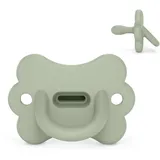 Suavinex Suavinex, Silikon-Schnuller, für Babys 0/6 Monate & Neugeborene, mit physiologischem SX Pro-Sauger, weich & flexibel, ideal zum Schlafen, respektiert die Mundentwicklung, Butterfly, Lake Green