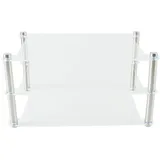 Ubric 2-lagiges, transparentes Mini-Audio-Rack aus Acryl und Aluminium für HiFi-Verstärker und DACs (Desktop-Ausführung)