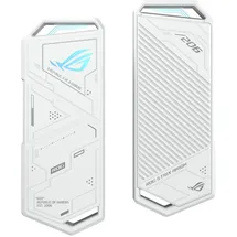 Asus ROG Strix Arion White Edition M.2 NVMe-SSD-Gehäuse (USB 3.2 GEN2 Typ-C für bis zu 10Gbit/s, werkzeuglose Installation, Wärmeleitpads, passend für PCIe 2280/2260/2242/2230 M-Key/B+M-Key, weiß)