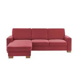 meinSofa Ecksofa  Uli-S , rot , Maße (cm): B: 270 H: 90 T: 258