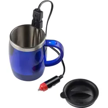 All Ride Thermobecher 24 V – Kaffeekanne mit Heizelement – Wasserkocher 350 ml – Blau