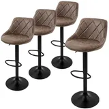 ML-Design Barhocker 4Er Set aus Kunstleder Braun Gepolsterter Stuhl
