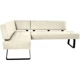 K+W Komfort & Wohnen Eckbank K+W KOMFORT & WOHNEN "Spider II", weiß (bianco 33, schwarz), B:165cm H:88cm T:227cm, Sitzbänke, Eckbank, Sitzsteppung, bequem durch Sandwichbauweise, 2 Stellmaße