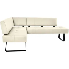 K+W Komfort & Wohnen Eckbank K+W KOMFORT & WOHNEN "Spider II", weiß (bianco 33, schwarz), B:165cm H:88cm T:227cm, Sitzbänke, Eckbank, Sitzsteppung, bequem durch Sandwichbauweise, 2 Stellmaße