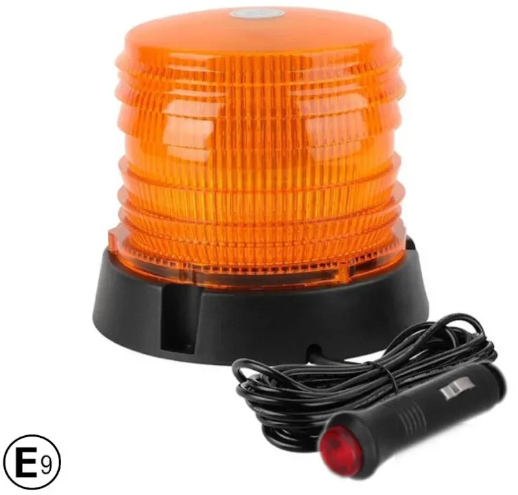 60-LED-Signalleuchte / Notfall-Rundumleuchte (Kuppel), 12V/24V, mit Magnet- und Bolzenbefestigung
