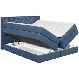 Livetastic Boxspringbett 160 x 200 cm H2/H3 Blau