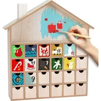 Brubaker Wiederverwendbarer Adventskalender zum Befüllen mit 24 Schubladen - DIY Weihnachtskalender zum Bemalen, Basteln und Selbstgestalten - Bla...