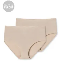 SCHIESSER Damen 2 PACK Midi Slip Unterwäsche - Modal Essentials, sand_162893, 44