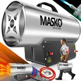 Masko MASKO® Gasheizgebläse Gasheizer Heizkanone Gasheizstrahler Bauheizer Gas Heizgerät heizstrahler Heißluftgenerator inkl. Gasschlauch & Druckminderer Heizgebläse für handelsübliche Gasflaschen