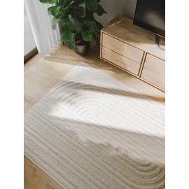 benuta Teppich Creme 300x400 cm - Abstrakter Relief-teppich für Wohnzimmer, Schlafzimmer & Flur - Pflegeleicht - Fußbodenheizung Geeignet