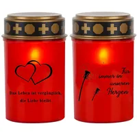 Grabkerzen Led Mit Batterie, 2pcs Grablichter Winddicht Und Regenfest, Led Grablichter Für Draußen 12,3 X 7 Cm Mit Realistischer Flackereffekt, Friedhofskerze Grablaterne Grabschmuck Wetterfest (A)