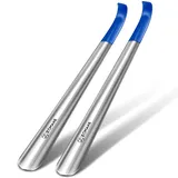 ZOMAKE Schuhlöffel Lang Metall 42 cm, Schuhanzieher Lang Edelstahl für Senioren, Alle Altersgruppen - Müheloses Anziehen ohne Bücken, Ergonomisch - Praktisches Geschenk für Zuhause & Reise(2er Set B)