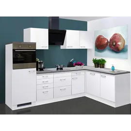 Flex-Well FlexWell Eckküche, Weiß, Kunststoff, 7 Schubladen, einmalig seitenverkehrt montierbar, nur wie online abgebildet bestellbar, 280x170 cm, Made in Germany, links aufbaubar, rechts aufbaubar, Küchen, Eckküchen