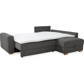 luma-home Eckcouch Cord 2-Sitzer Dunkelgrau
