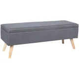 Relaxdays Truhenbank Gepolstert Grau 110 x 40 x 40 cm