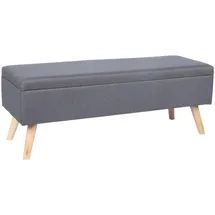 Relaxdays Truhenbank Gepolstert Grau 110 x 40 x 40 cm
