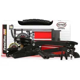 Heyner Premium Fußpumpe mit Manometer Doppelzylinder rot|schwarz