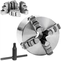 vidaXL Drehfutter Stahl 100 mm silberfarben