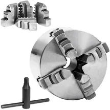 vidaXL Drehfutter Stahl 100 mm silberfarben