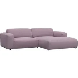 flexlux Ecksofa FLEXLUX "Lucera Chaislongue rechts oder links, L-Form, bequem", lila (soft lavender), B:257cm H:73cm T:171cm, 85% Polyester/15%Polyamide, Sofas, Ecksofa, modern & anschmiegsam, Kaltschaum, Stahl-Wellenunterfederung