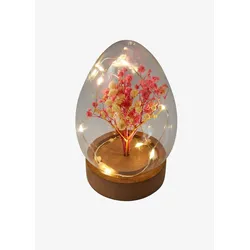 bonprix LED-Deko-Objekt Ei mit Trockenblumen, pink, 13,5 cm