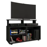 VCM Balansia TV-Lowboard 90 x 36 x 59 cm Schwarz Glas/Holz/Holzwerkstoff