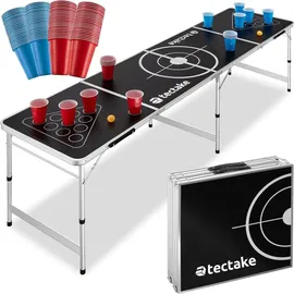 Tectake Bierpongtisch klappbar 60 cm x 240 cm x 70 cm 100 St. Schwarz