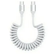4smarts USB-C Spiralkabel 100W Weiß