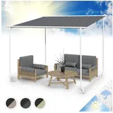 Blumfeldt Pergola, Metall Pavillon mit Polyester Schiebedach und Bodenrollen, Sonnensegel mit Gestell, Mobile Überdachung Freistehend, Sonnenschutz für Garten - Terrasse, Gazebo Wasserdicht & Stabil
