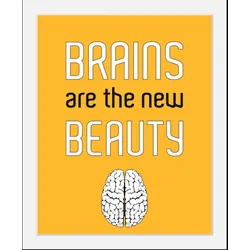 queence Bild »Brains«, Schriftzüge-Schriftzug-Anatomie, HD Premium Poster-Druck inkl. Holzrahmen queence Farbe Rahmen: schwarz + Farbe Bild(er): bunt