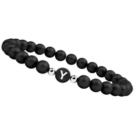 GOOD.designs Perlenarmband mit Buchstabe Y schwarz