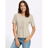 Inspirationen WITT WEIDEN V-Shirt in ecru-sand-gemustert | Gr.: 44