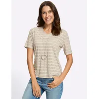 Inspirationen WITT WEIDEN V-Shirt in ecru-sand-gemustert | Gr.: 44