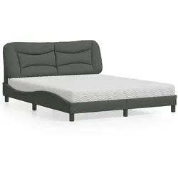 Bett mit Matratze – Dunkelgrau, 160x200 cm, Stoff – Stilvoller Komfort für dein Schlafzimmer