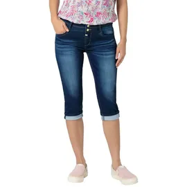 Timezone Damen Bermuda Slim ENYATZ 3/4 - Slim Fit - Blau W26-W33 Stretch Cotton, Größe:W 33, Farbe:Grape Blue Wash 3565 - 33W