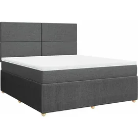 vidaXL Boxspringbett 180 x 200 cm Dunkelgrau