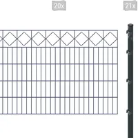 Arvotec Doppelstabmattenzaun »ESSENTIAL 100 zum Einbetonieren "Karo" mit Zierleiste«, Zaunhöhe 100 cm, Zaunlänge 2 - 60 m 35979715-0 anthrazit H/L: 100 cm x 40 m