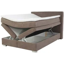 Jockenhöfer Boxspringbett JOCKENHÖFER GRUPPE "Arabella, 2x 70er Boxen mit Stauraum", beige (taupe 426, 18), B:154cm L:217cm, Bezug Bett: Cord (100% Polyester);Topper und Matratzenspiegel: 100% Polyester, Komplettbetten, Boxspringbett, Wende-Bonell-Federkern-Matratze