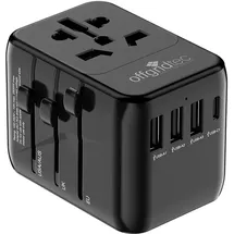 Offgridtec Reiseadapter Universal Weltweit 3x USB-A und 1x USB-C Schwarz
