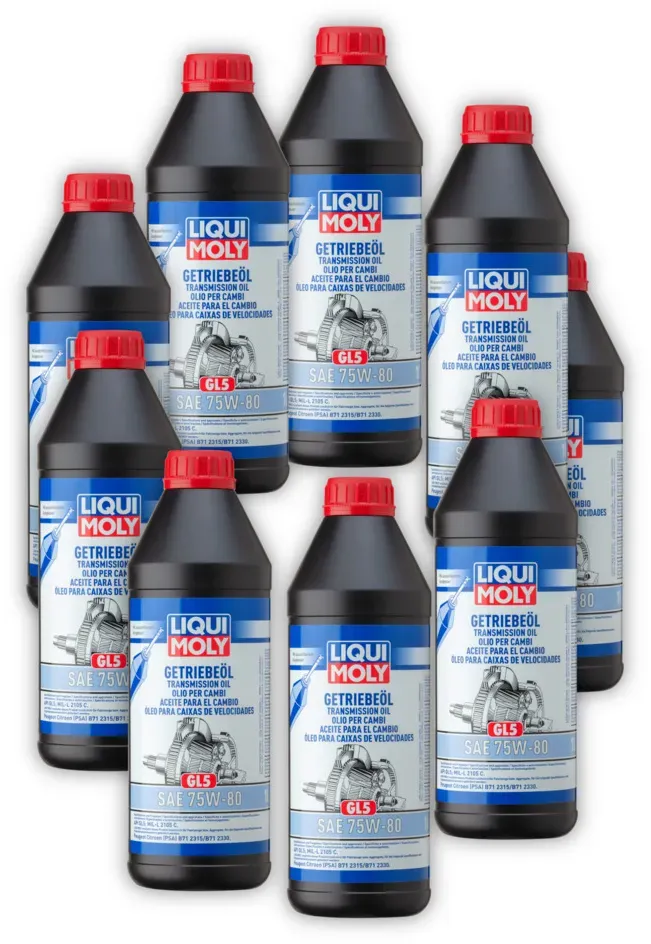 9x 1L LIQUI MOLY 3658 Getriebeöl Getriebeöl (GL5) 75W-80 Schaltgetriebe