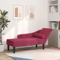 VidaXL Chaiselongue mit Kissen Weinrot Samt