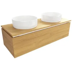 Badezimmerschrank mit Deckel SAT Feel 120x30x46 cm Honig Eiche matt SATFEEL120DMD