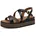 Damen Sandalen flach mit Schließe Plateau Schwarz BLACK 39