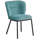 Stylife Stuhl, Blau, Schwarz, Metall, Textil, Rundrohr, 53.5x80x60.5 cm, Stoffauswahl, Esszimmer, Stühle, Esszimmerstühle