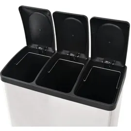 deluke Mülleimer 3 Fächer 18 l Silber