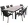 teico group 9-tlg. Alu Gartenmöbel Set anthrazit Tisch ausziehbar mit 8 stapelbaren Stühlen - Grau