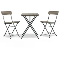 vidaXL Bistroset 3-tlg. Grau