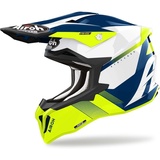 Airoh Strycker Blazer, Motocrosshelm - Neon-Gelb/Weiß/Blau - L