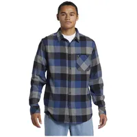 QUIKSILVER Classic Flanss Langarmhemd - Estate Blue Motherfly -